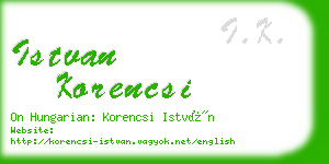 istvan korencsi business card